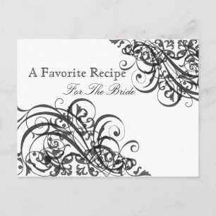 Postale Carte de recettes de Fête des mariées de B&W baroq