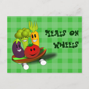 Postale Carte de recettes de repas sur roues