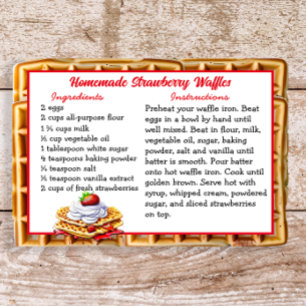 Postale Carte de recettes Fraise Fraise Fabriquée maison