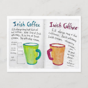 Postale Carte de recettes I Wish Coffee