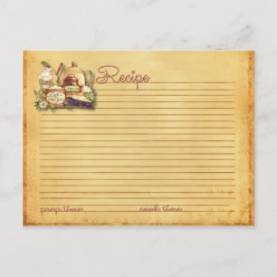 Postale carte de recettes rustiques du pays
