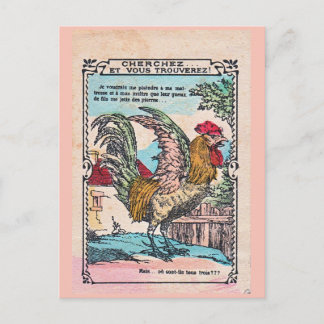 Postale CARTE DE RÉCOMPENSE SCOLAIRE "ROOSTER" (années 190