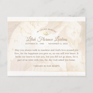 Postale Carte de remerciement Ange de Lumière Sympathie