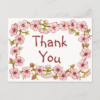 Postale Carte de remerciement Blossoms Border~