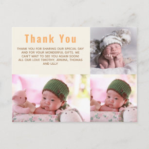Postale CARTE de remerciement BUDGET Photo Nouveau BÉBÉ Fi