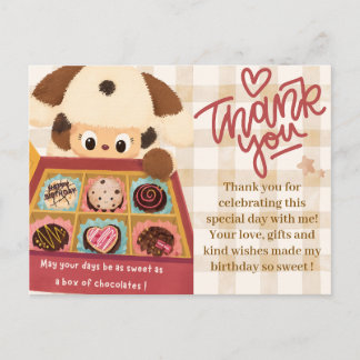 Postale Carte de remerciement Chien en Chocolat | Joyeux a