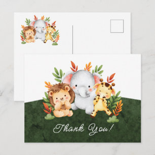 Postale Carte de remerciement de Baby Shower pour Animaux 