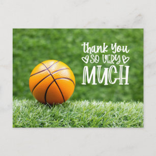 Postale Carte de remerciement de basketball avec un ballon