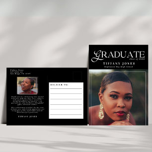 Postale Carte de remerciement de fin d'études chic avec ph