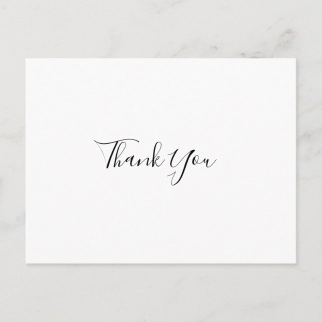 Postale Carte de remerciement de mariage élégante simple (Devant)
