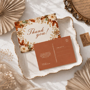 Postale Carte de Remerciement de Mariage Feuilles d'Automn