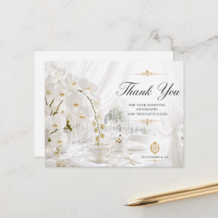 Postale Carte de remerciement de mariage Orchidée Blanche
