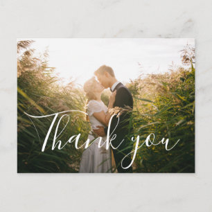 Postale Carte de remerciement de mariage photo avec lettra