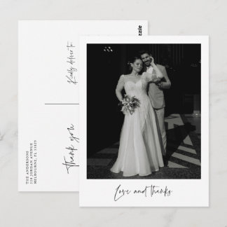 Postale Carte de remerciement de mariage photo Love and Th