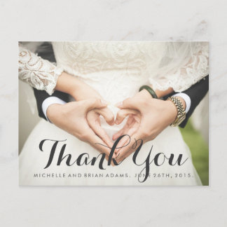 Postale Carte de remerciement de photo de mariage