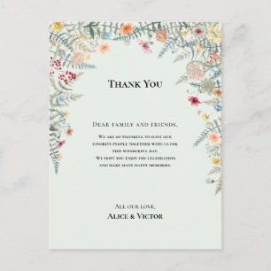 Postale Carte de Remerciement de Réception Fleur des Champ
