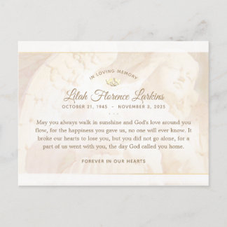 Postale Carte de remerciement de sympathie Ange de Lumière