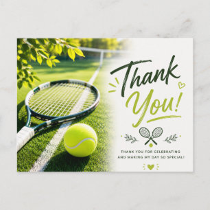 Postale Carte de remerciement de tennis avec balle pour jo