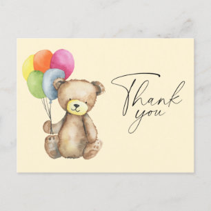 Postale Carte de remerciement élégante Ours aquarelle