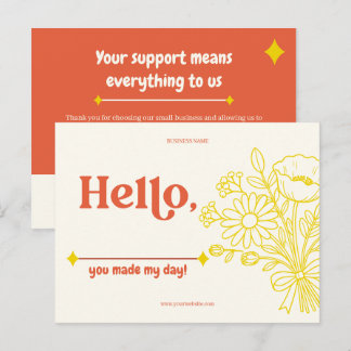 Postale Carte de Remerciement Florale Minimaliste Entrepri