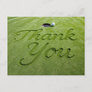 Postale Carte de remerciement Golf pour golfeur avec balle