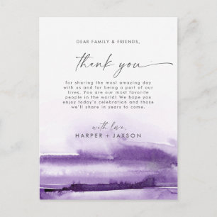 Postale Carte de Remerciement Moderne Aquarelle Violette p