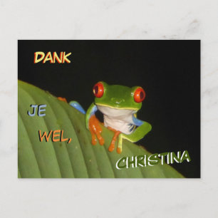 Postale Carte de remerciement personnalisée Grenouille noc