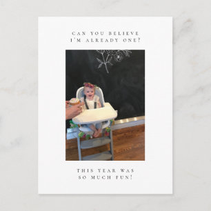 Postale carte de remerciement photo pour le premier annive