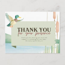 Carte de remerciement pour baby shower canard colv