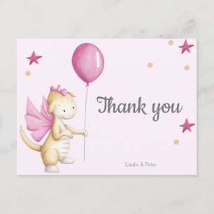 Postale Carte de remerciement pour Baby Shower Magique Dra