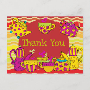 Postale Carte de remerciement pour fête à thé