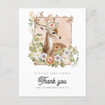 Carte de Remerciement pour la Baby Shower de Woodl