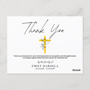 Postale Carte de remerciement pour les funérailles de Dove