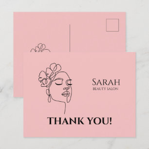 Postale Carte de remerciement pour salon de beauté
