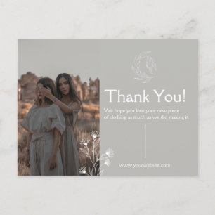 Postale Carte de remerciement pour vêtements