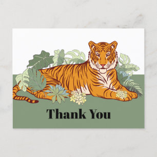 Postale Carte de remerciement tigre, fête de salutation an