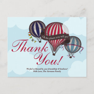 Postale Carte de remerciements à ballon à air chaud
