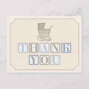 Postale carte de remerciements baby shower, merci carte po