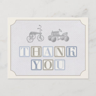 Postale carte de remerciements d'anniversaire garçon, cart