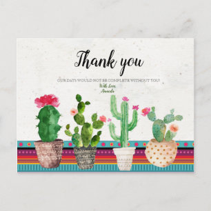 Postale Carte de remerciements de douche Cactus Couples