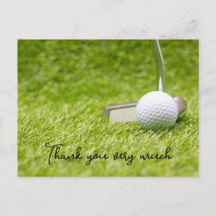 Postale Carte de remerciements de golf avec balle de golf