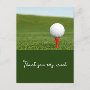 Postale Carte de remerciements de golf avec balle de golf