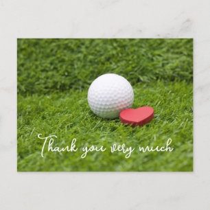 Postale Carte de remerciements de golf avec balle de golf