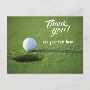 Postale Carte de remerciements de golf avec balle de golf