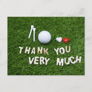 Postale Carte de remerciements de golf pour mariage golfeu