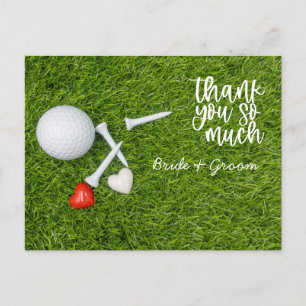 Postale Carte de remerciements de golf pour mariage golfeu