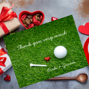 Postale Carte de remerciements de golf pour mariage golfeu