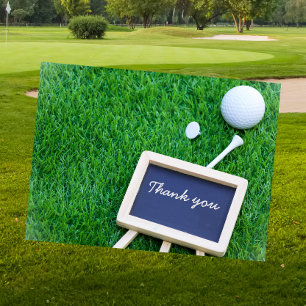 Postale Carte de remerciements de golf sur pelouse verte