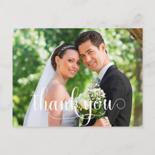 Postale Carte de remerciements de Mariage photo rustique