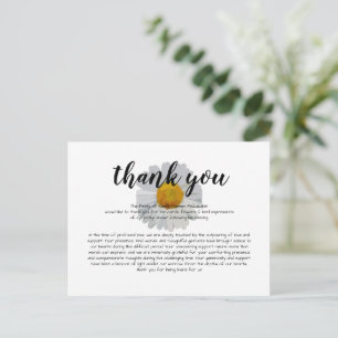 Postale Carte de Remerciements de Sympathie pour Funéraill